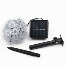 Guirlande lumineuse solaire en forme de fleur, étanche, 50 LED, pour extérieur.