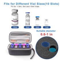5X 10 Slots Insulin Vial Protector Case, Insulin Vial Organizer Bag for Diabetics Standard 1ml 3ml 5ml and 10ml Vials