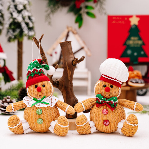 Gingerbread Man Plush Doll Soft Stuffed Sitting Cookie 2