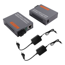 4X Gigabit Fiber Optical Media Converter HTB-GS-03AB 1000Mbps Single Mode Single Fiber External Power Supply EU PLUG