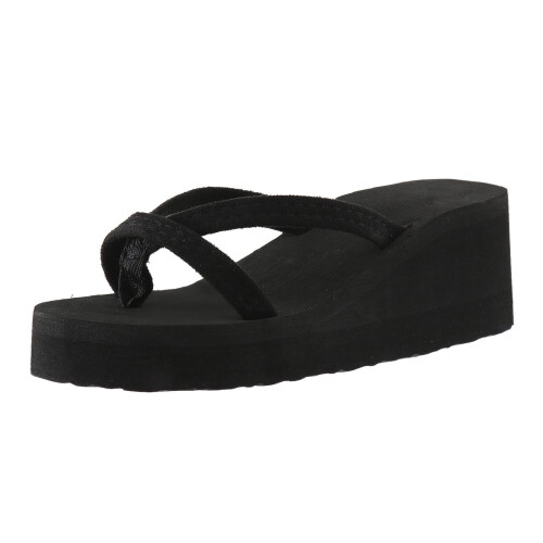 Schwarze Damen-Keilsandalen, Größe 7,5 2
