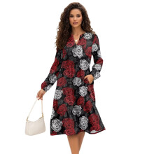 Dames midi-jurk met elegante tailledetails, maat L