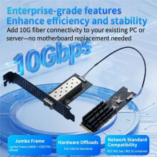 M.2 to 10G SFP+ Adapter RTL8127ATF 10GbE Fiber NIC PCIe 3.0 X2 Low Power 1.79W for NAS Server