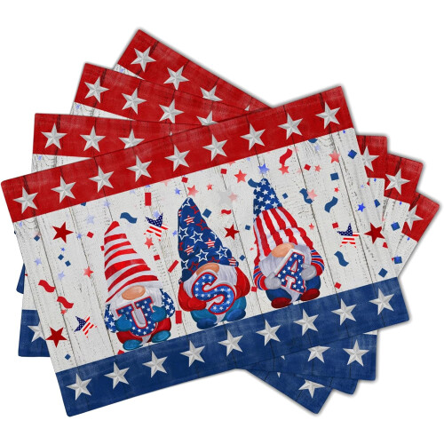 Patriottische kabouter placemats 12x18 inch, set van 4 1