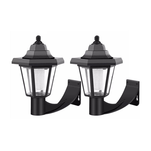 Vintage solar wall lamp waterproof LED hexagonal sconce 2 1