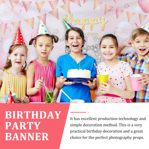 Bursdagsbanner i polyester i elegant stil for kvinner, 1 stk. 1