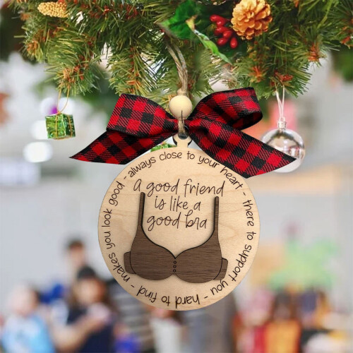 Wooden Christmas Ornament Set Brown 3 pcs 1