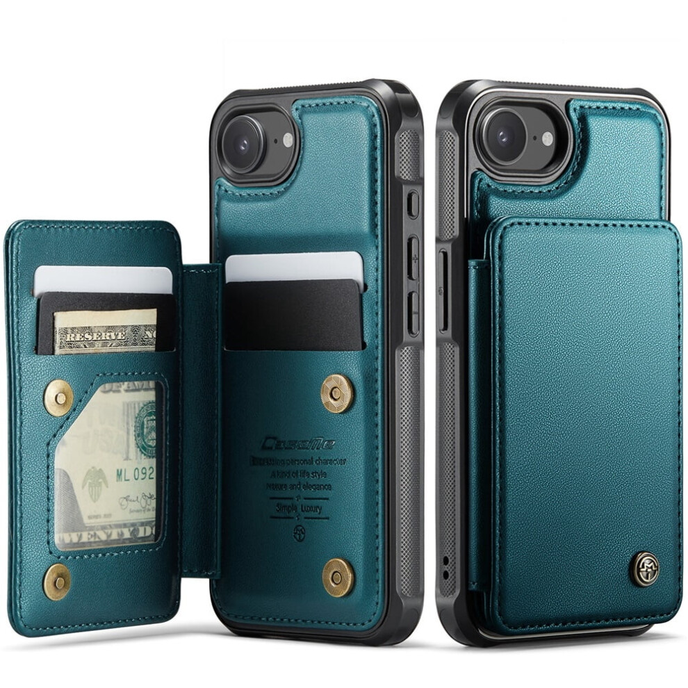 Caseme Leather Wallet Case For Iphone 16E Â Rfid Green 937196978359