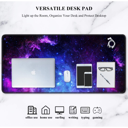 Mousepad Gamer XXL com Design Galáxia 35x15 polegadas 1