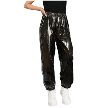 Girls Metallic Holographic Jogger Pants Black 8-9 Years