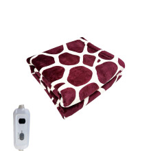 Heated Electric Throw Giraffe Print Sherpa Blanket 18x18