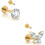 16G Gold Stud Earrings Flat Back Titanium Internal Thread 1