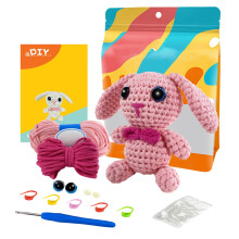 Crochet stuffed animal kit with hooks beginner yarn set
