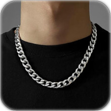 Cuban Chain Necklace for Men Gold Silver 16-22 Inch