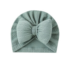 Baby knitted hairbands solid color bow flower green