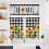 Sunflower Kitchen Curtains and Valance Set Black White 1