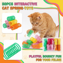 Cat Springs Toy Plastic Coil Spirals 50-Pack