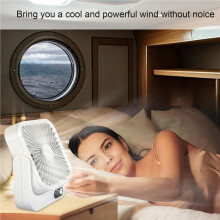 2X Portable Magnetic Fan for Cruise Ship with 5000mAh USB Rechargeable Battery for Travel Kitchen Office Stateroom White