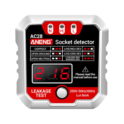 Digital Outlet Tester for Electrical Socket Fault Detection