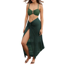 3 Piece Swimsuits for Women String Triangle Bikini Sets Thong Bathing Suits Swimwear with Mesh Beach Cover Up