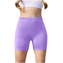 Girls High Waisted Biker Shorts Purple Size 5-6 Years