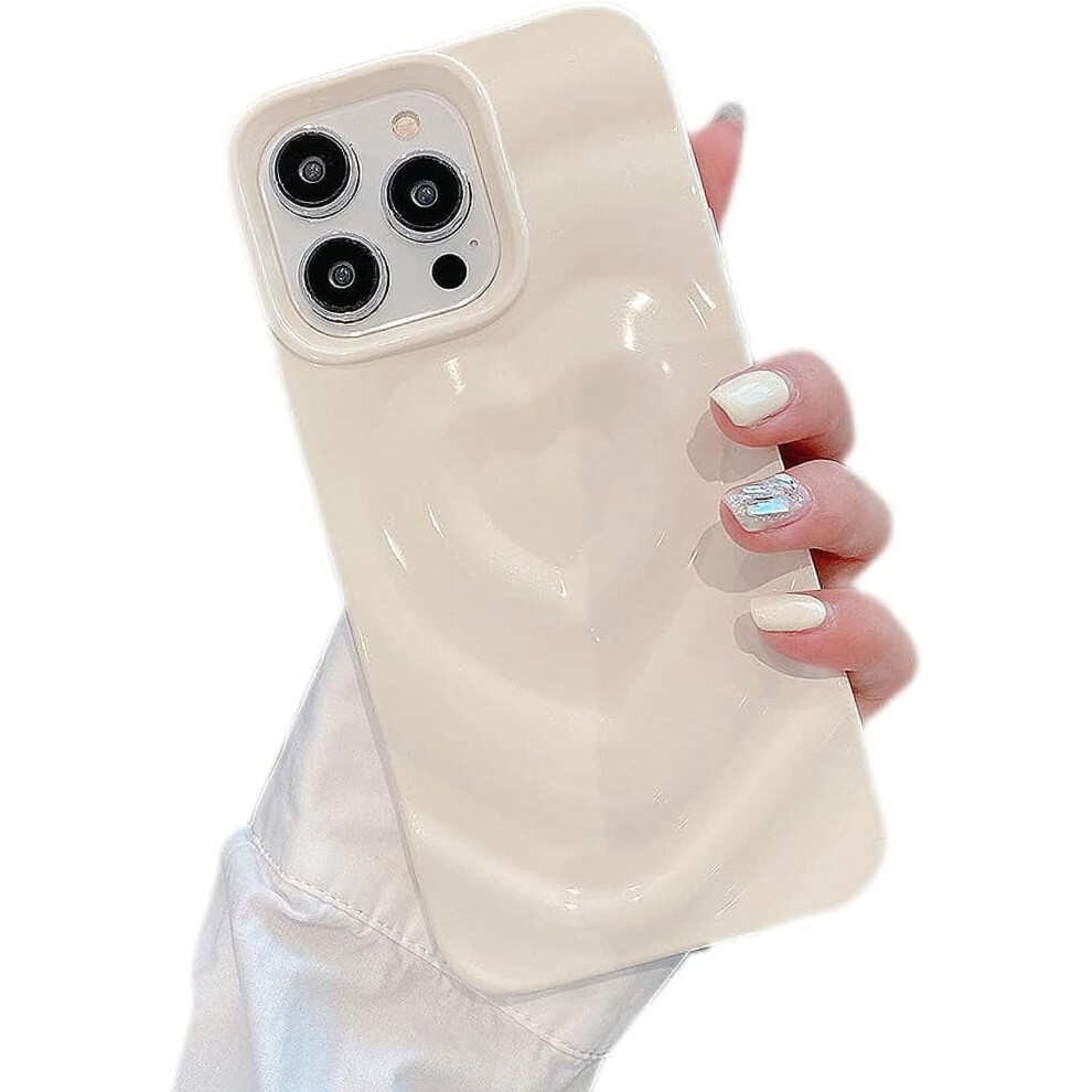 Iphone 12 Case Water Ripple Love Heart Shockproof White 939152623303