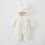 Baby Flannel Easter Romper with 3D Rabbit Ears and Hood 1