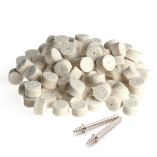 Wool Felt Polishing Buffing Pad 13mm 100 pcs with 2 Shank