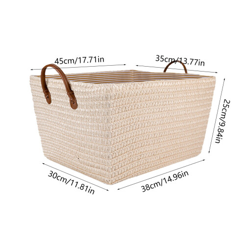 Panier à linge pliable en lin de style japonais avec 2