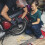 Corrente de motocicleta reforçada dourada com 138 elos 8