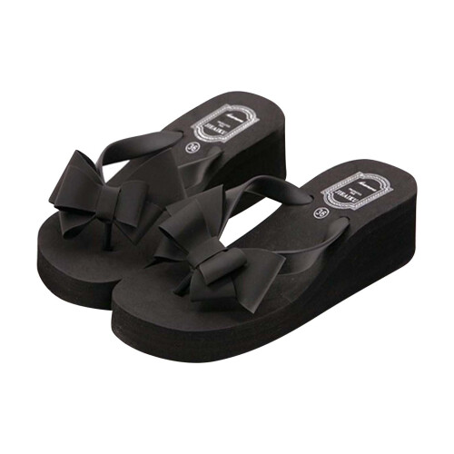 Women's Thong Sandals Slip-On Platform with Bow