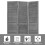 Wood Room Divider Gray3-Panel67.7Inch Tall 3