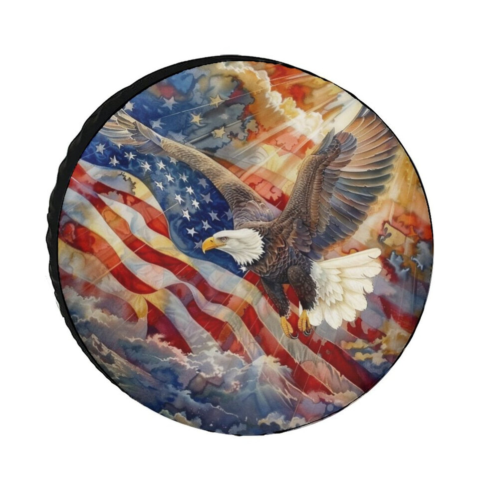 Spare Tire Cover Bald Eagle American Flag 12 Inch 939152624003