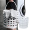 Coș de rufe din plastic, alb, 38 l, înalt, cu mânere 2