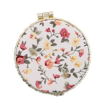 Makeup Mirror Portable Floral Satin Compact Round 2.75 Inch