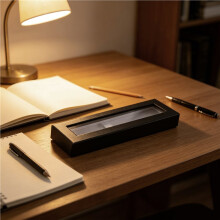 16 Pieces Empty Pen Gift Box Black Cardboard Case with Clear Window for Jewelry Pencil Ballpoint Fountain Pen Display