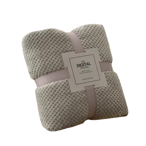 Solid Color Flannel Plush Sofa Blanket Anti-Scratch