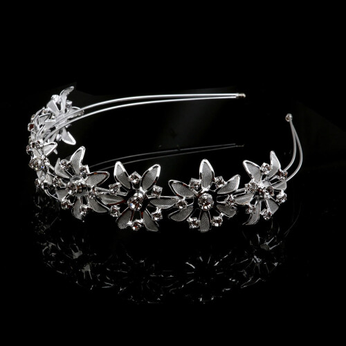 OUNONA Braut-Strasshaarspange silber 2
