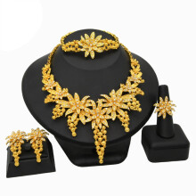 African wedding jewelry set gold plated earrings bracelet