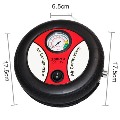 Bærbar dækkompressor 260PSI sort kompakt 1