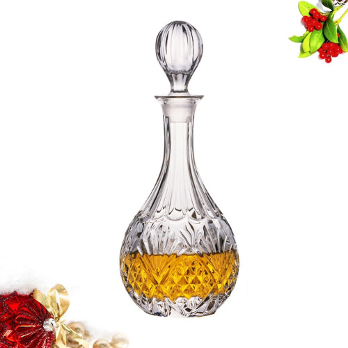 Glaskaraff med lock, 1,5L kristall whiskykaraff 2