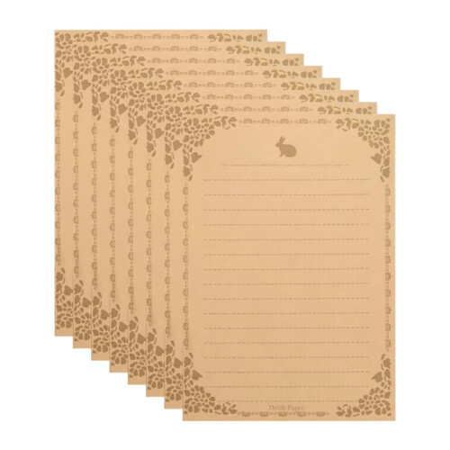 Conjunto de papelaria vintage retrô com tema de cartas e amor (12 folhas).
