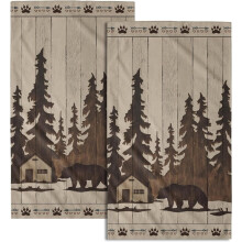 Brown Bear Hand Towels Set of 2 Soft Fingertip Towels