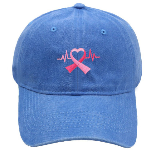 Pink Ribbon Baseballkappe, verstellbare Jeansmütze, hellblau