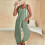 Macacão feminino casual sem mangas com decote em U e bolsos. 3