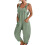 Macacão feminino casual sem mangas com decote em U e bolsos. 5