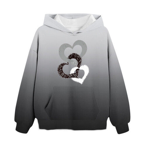 Mädchen-Kapuzenpullover mit Batikmuster, Oversize-Schnitt, mit Tasche, 2-14 Jahre