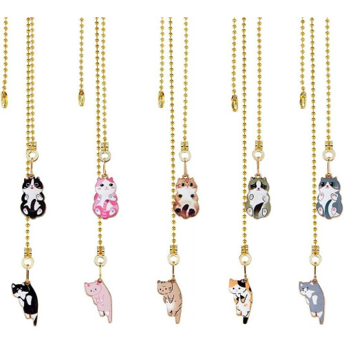 Ceiling Fan Pull Chain Extenders with Cat Charm 10 pcs