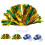 Pompon floreali da cheerleader blu, 4 pezzi 5