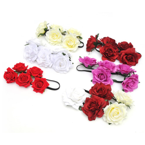 Tiara de rosas vermelhas para casamentos e ocasiões festivas. 1